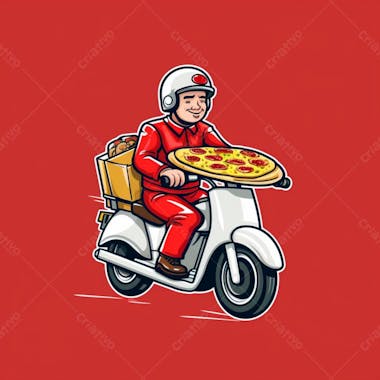 Imagem de entregador com moto delivery