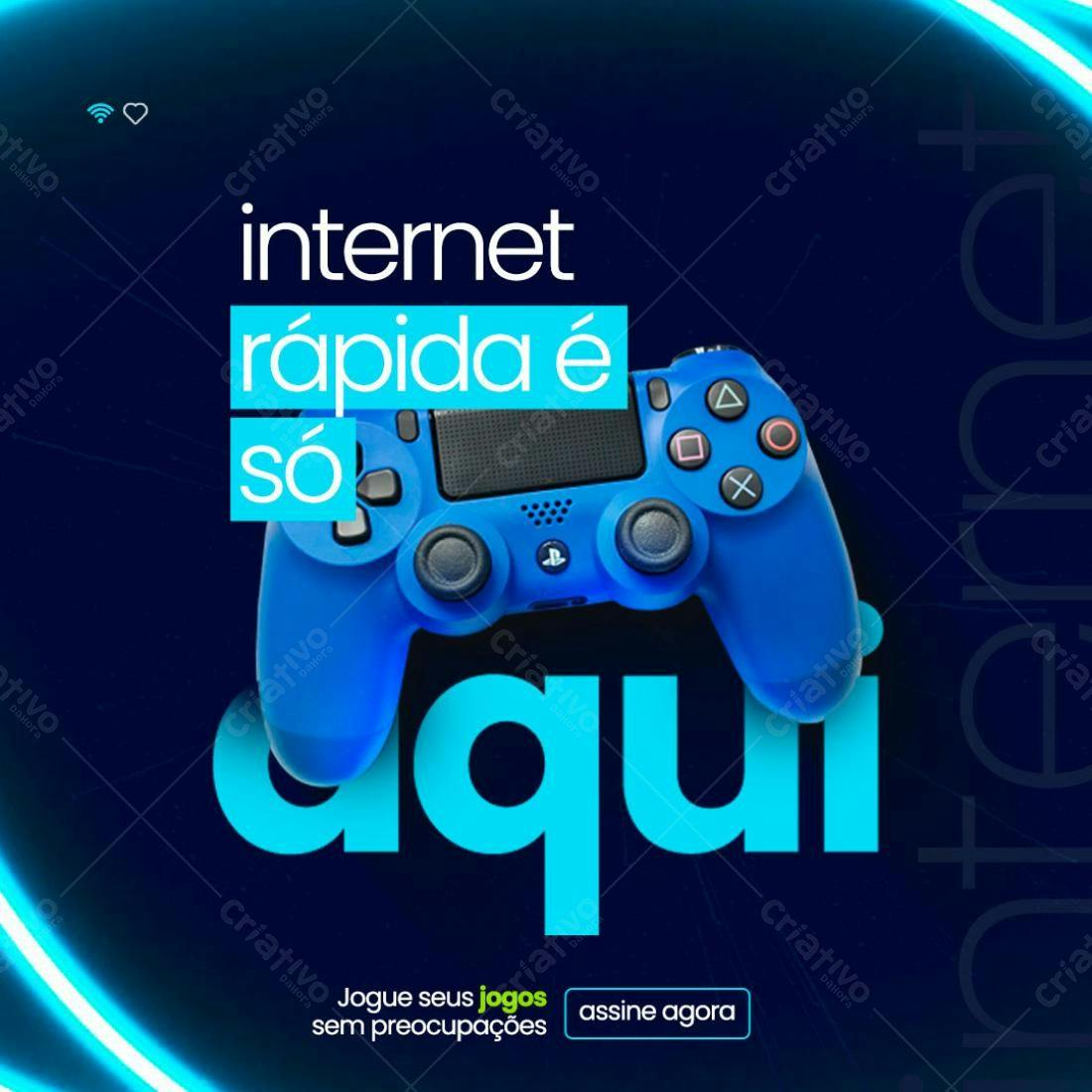 Post para Promoção de Internet Rápida PSD Editável