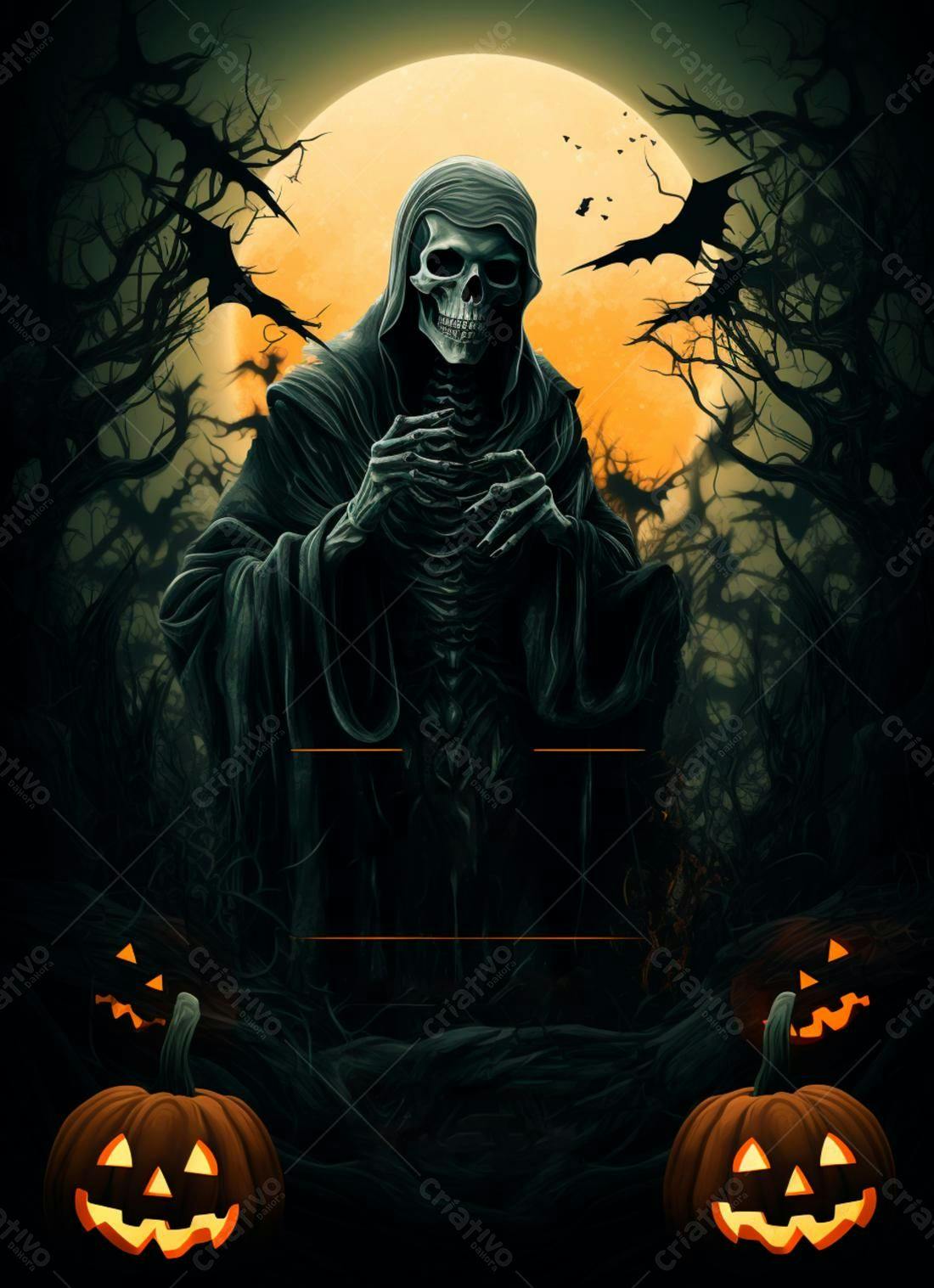 Fantasma Halloween abóbora lua cheia