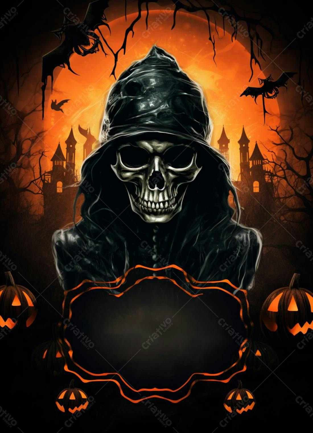 Fantasma Halloween Abóbora Castelo