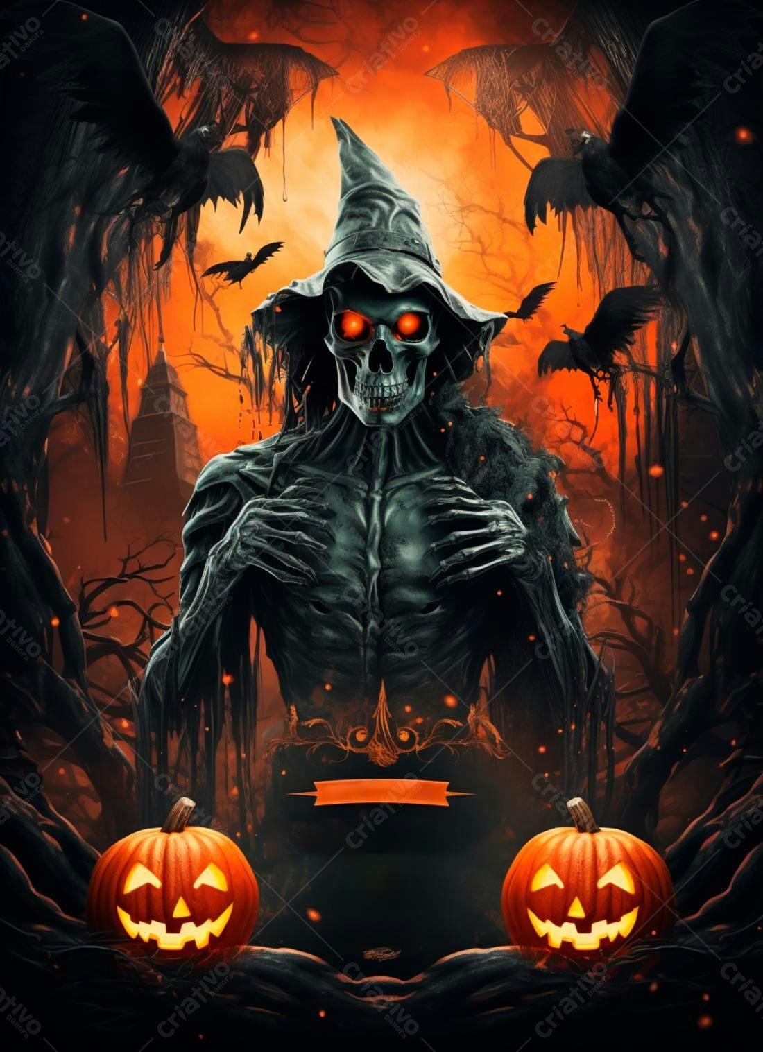 Fantasma Halloween Abóbora Laranja Escuro