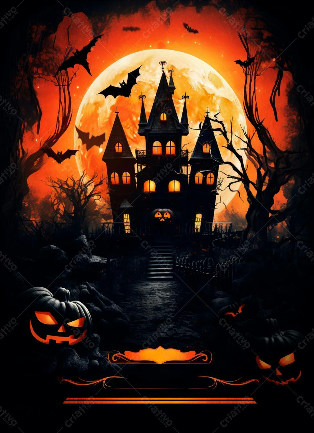 Castelo assombrado noite Halloween