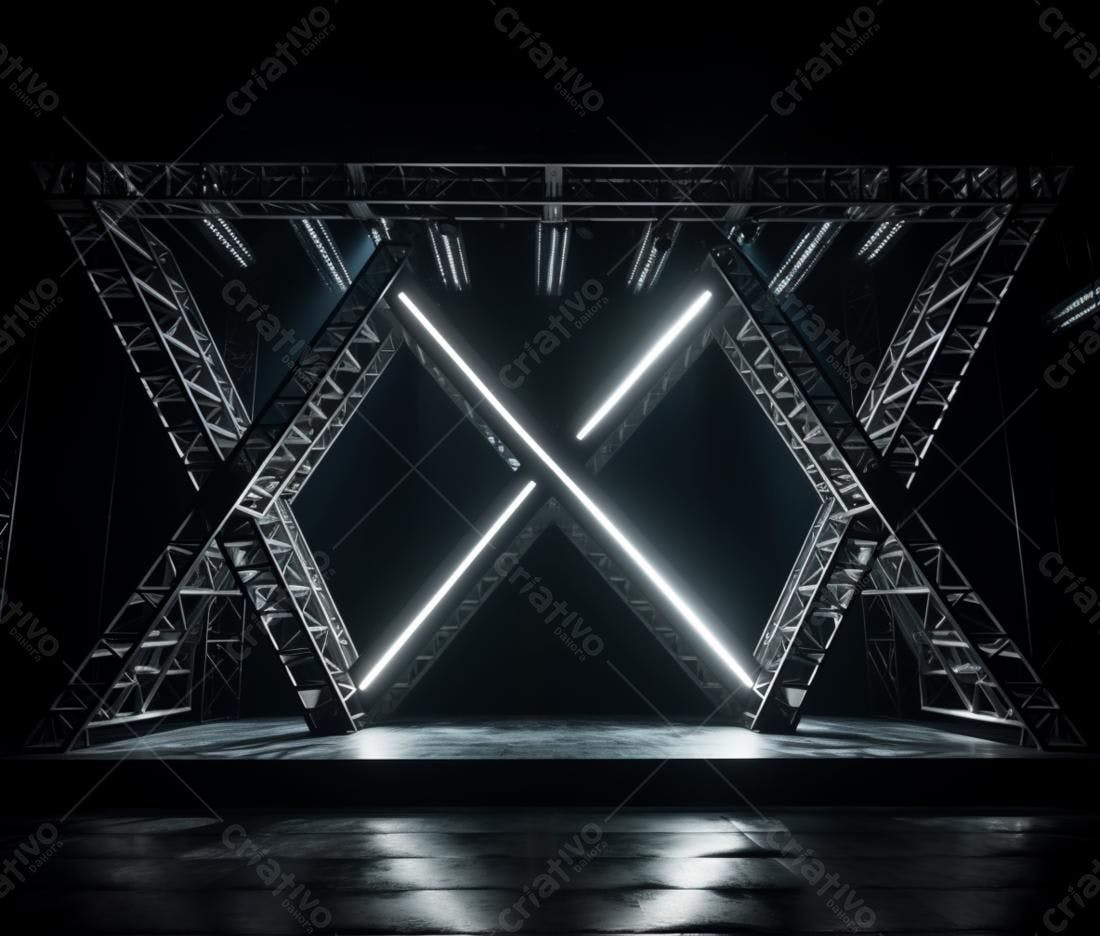Estrutura metálica com iluminação neon