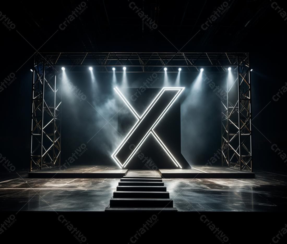 Palco com letra X iluminada