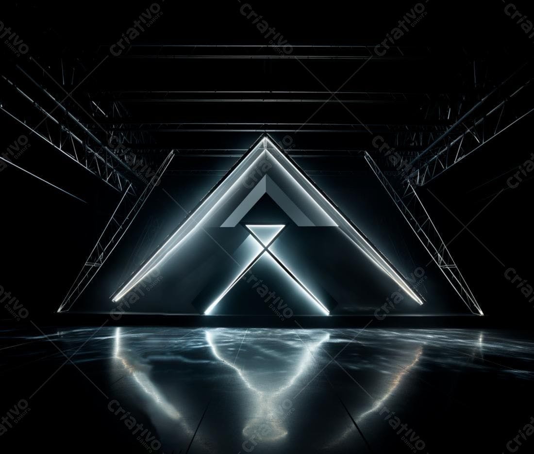 Instalação de luz geométrica abstrata
