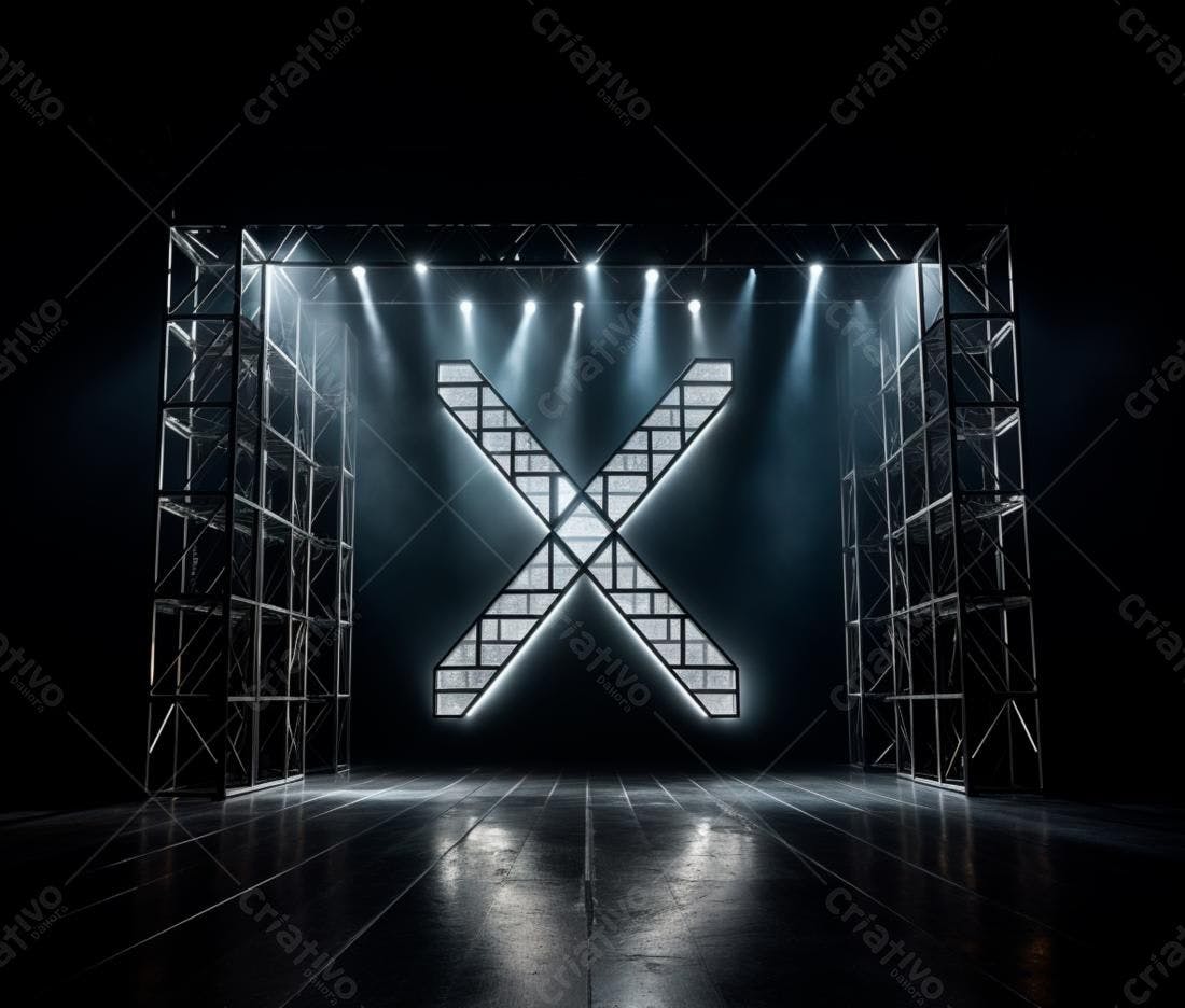 Palco com letra X iluminada