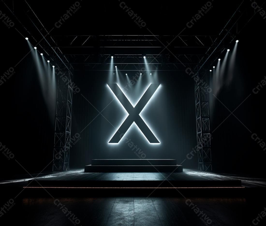 Palco com letra X iluminada