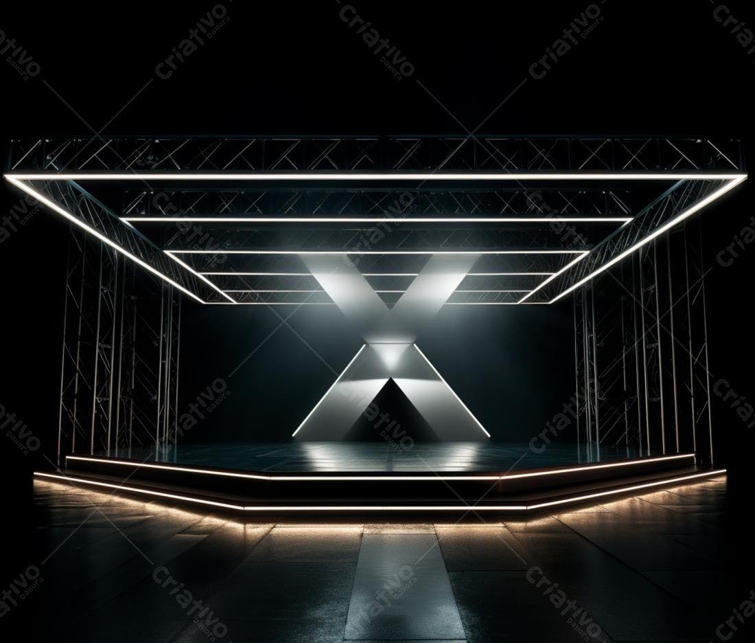 Palco futurista com iluminação LED
