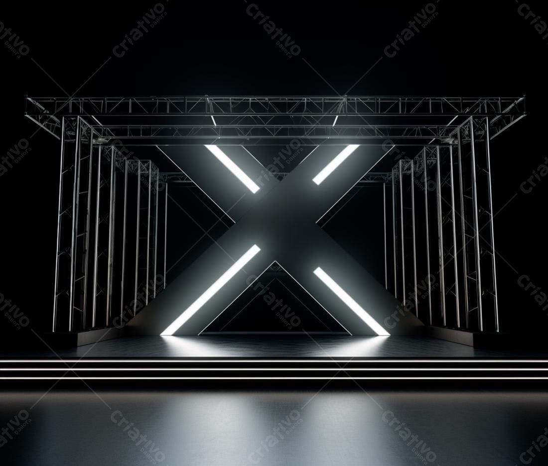 Palco Moderno com Iluminação em X