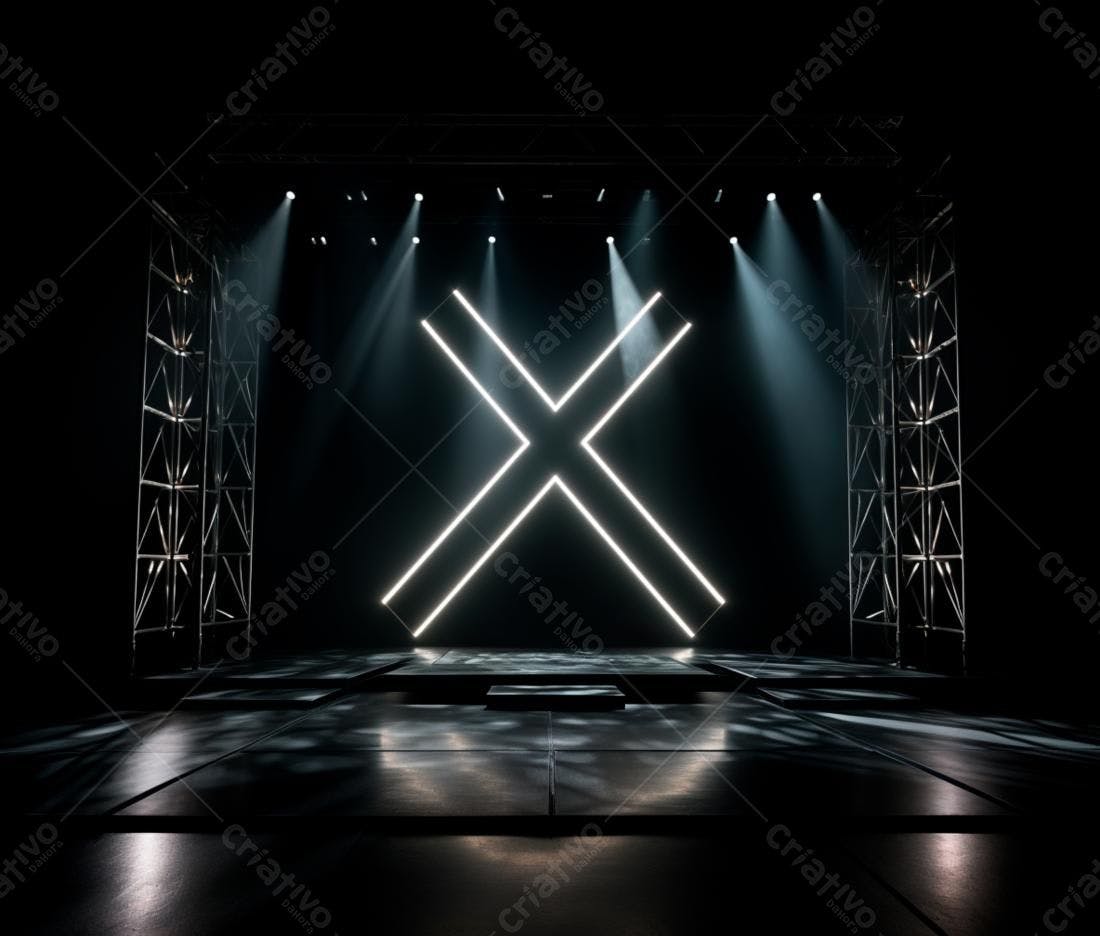 Palco com iluminação em X