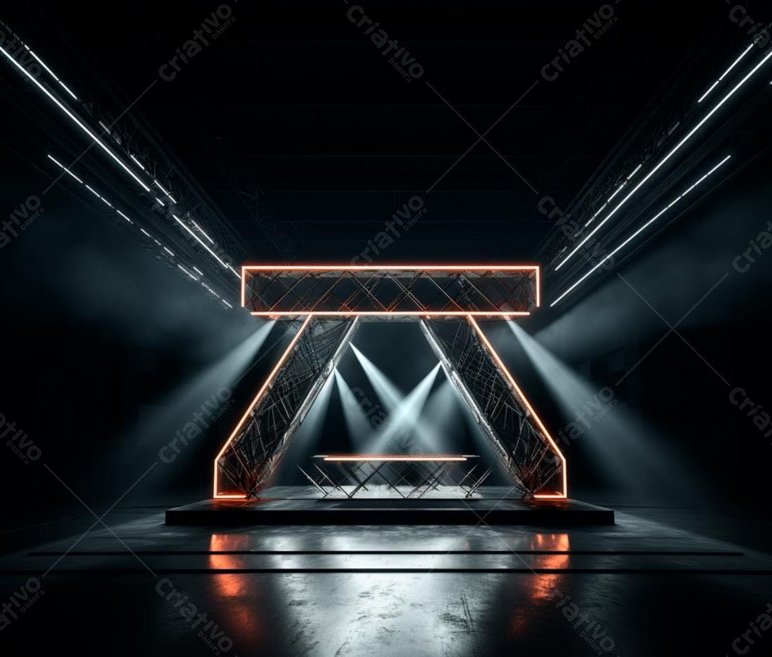 Palco Neon em Ambiente Industrial