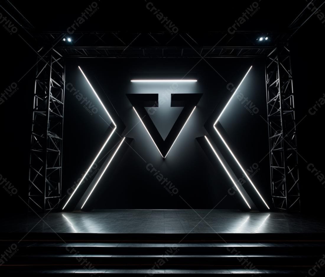 Palco minimalista com iluminação de LED