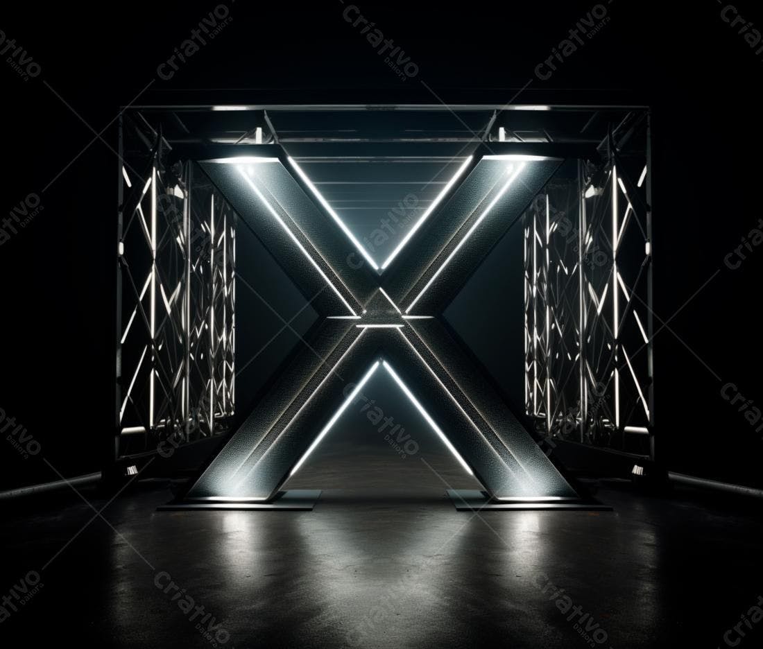 Instalação de luz metálica em X