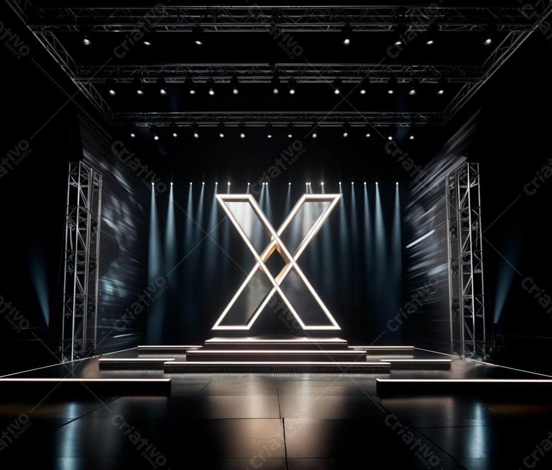 Palco com letra X iluminada