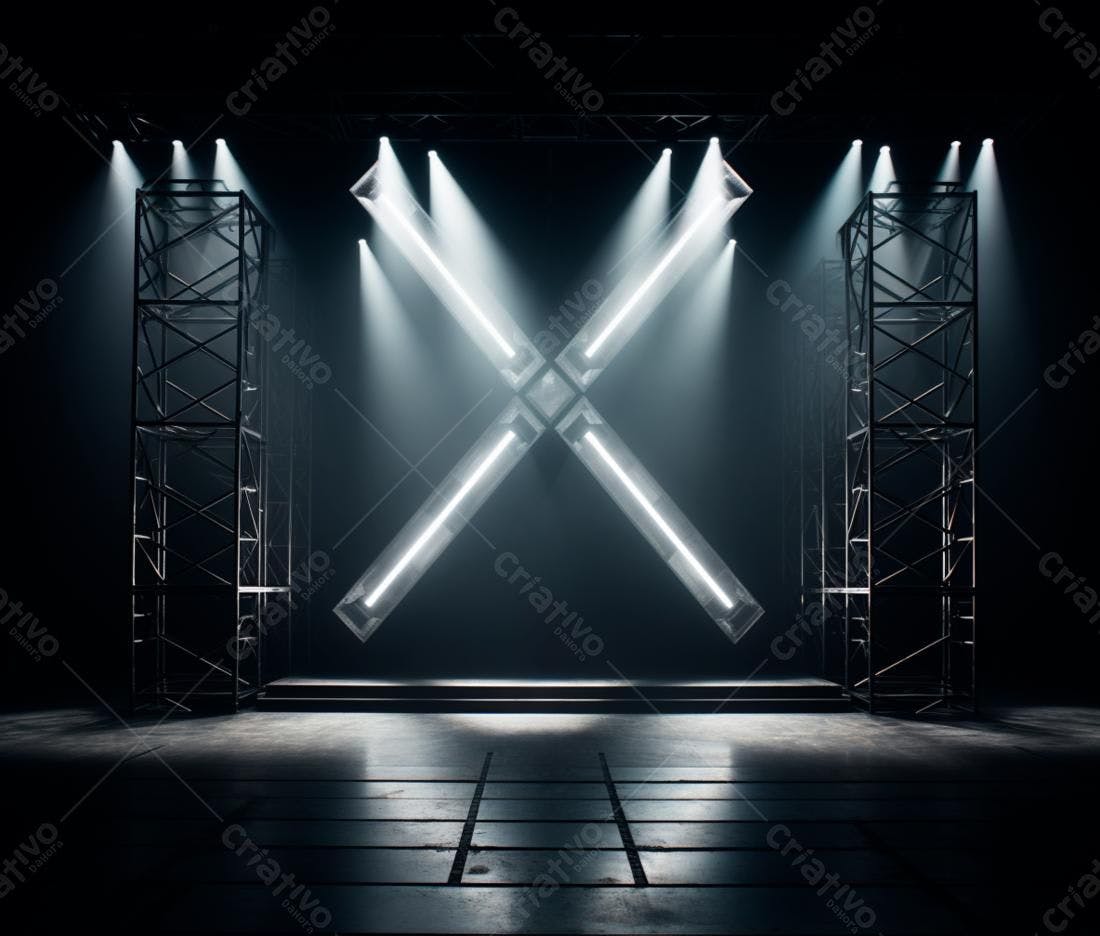 Palco com iluminação em X