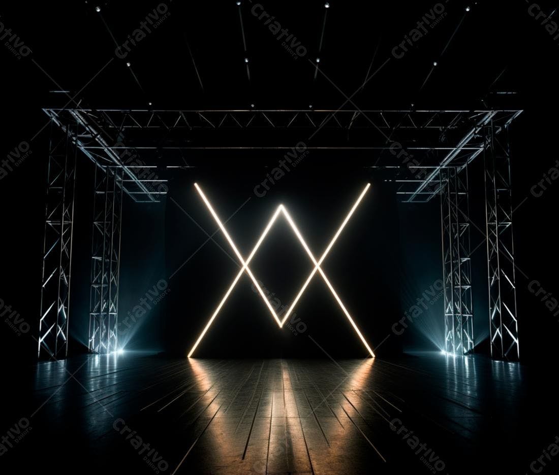 Palco com iluminação em X