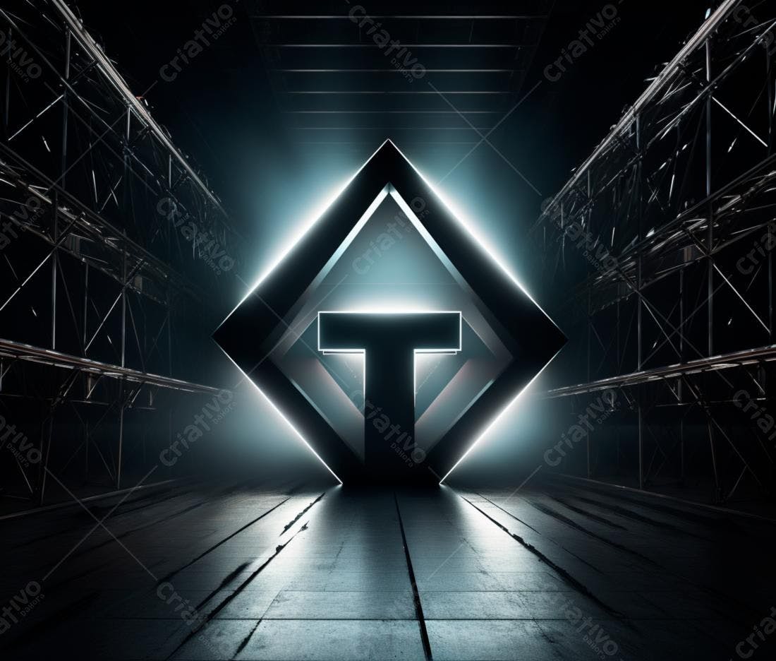 Logo T em Diamante com Iluminação Neon