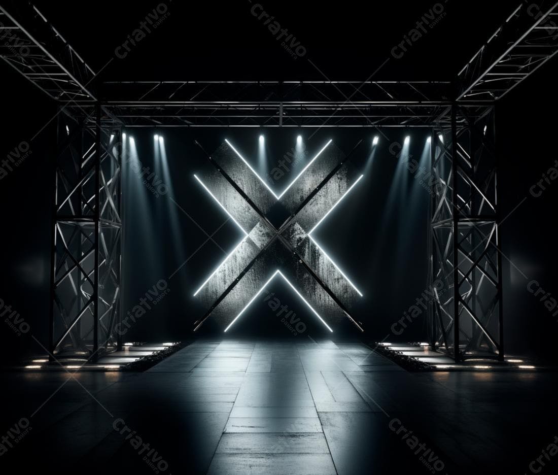 Palco com Luzes Neon em X