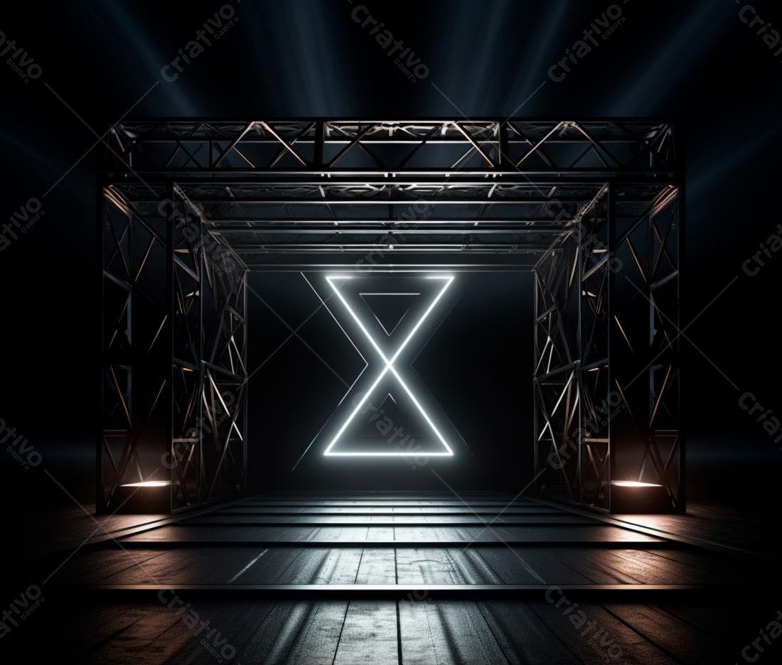 Estrutura metálica com iluminação neon