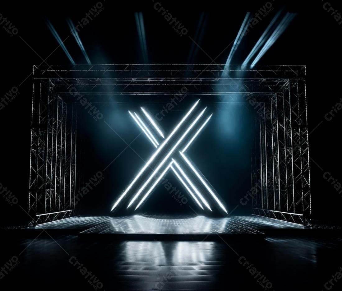 Palco com luzes de LED em X