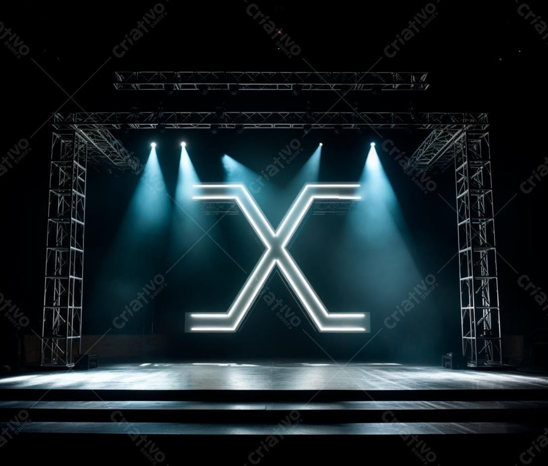 Palco com letra X iluminada