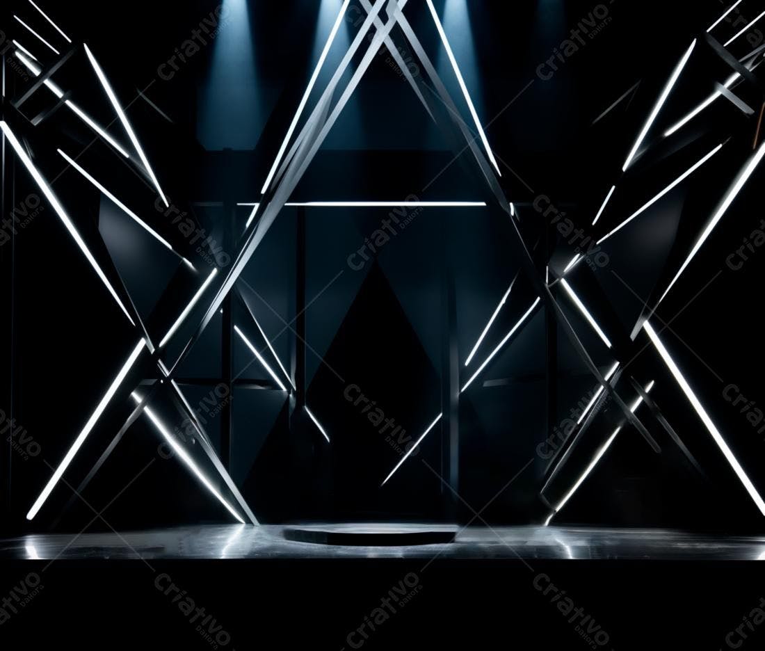 Palco com iluminação geométrica moderna