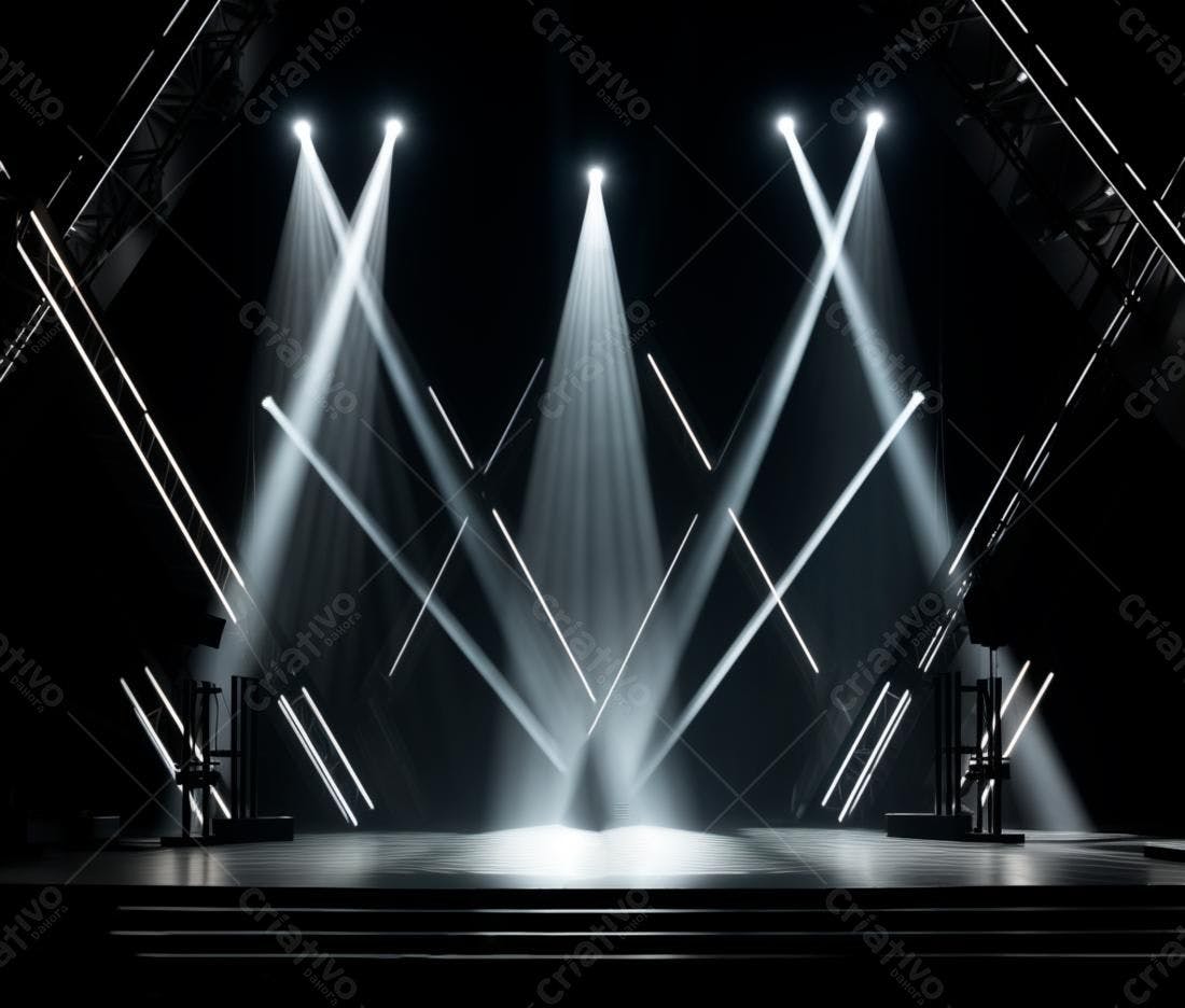 Palco iluminado com luzes de palco