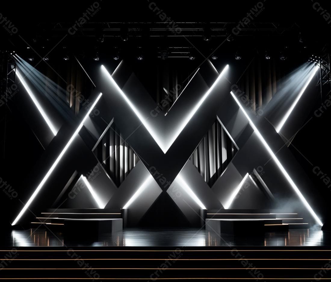 Palco moderno com iluminação em V