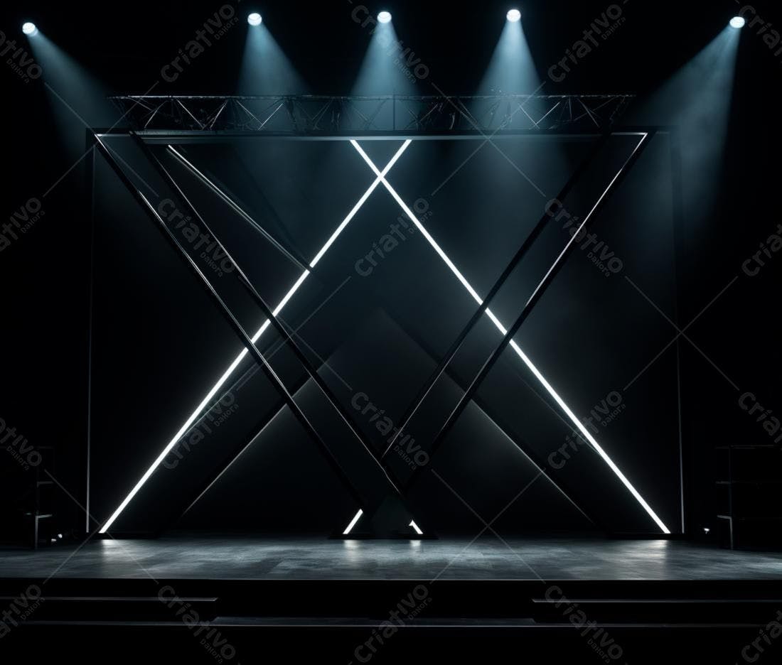 Palco com iluminação moderna e design geométrico