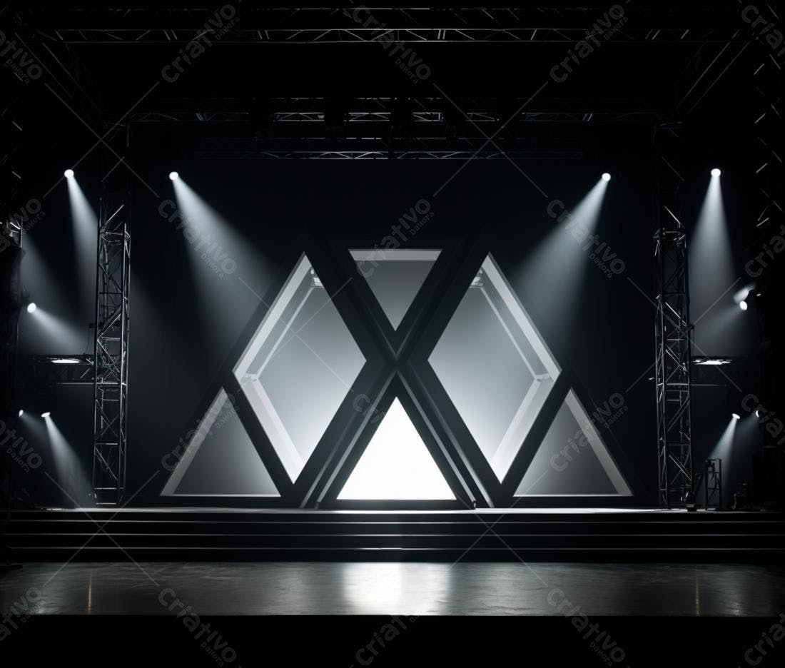 Palco iluminado para evento moderno