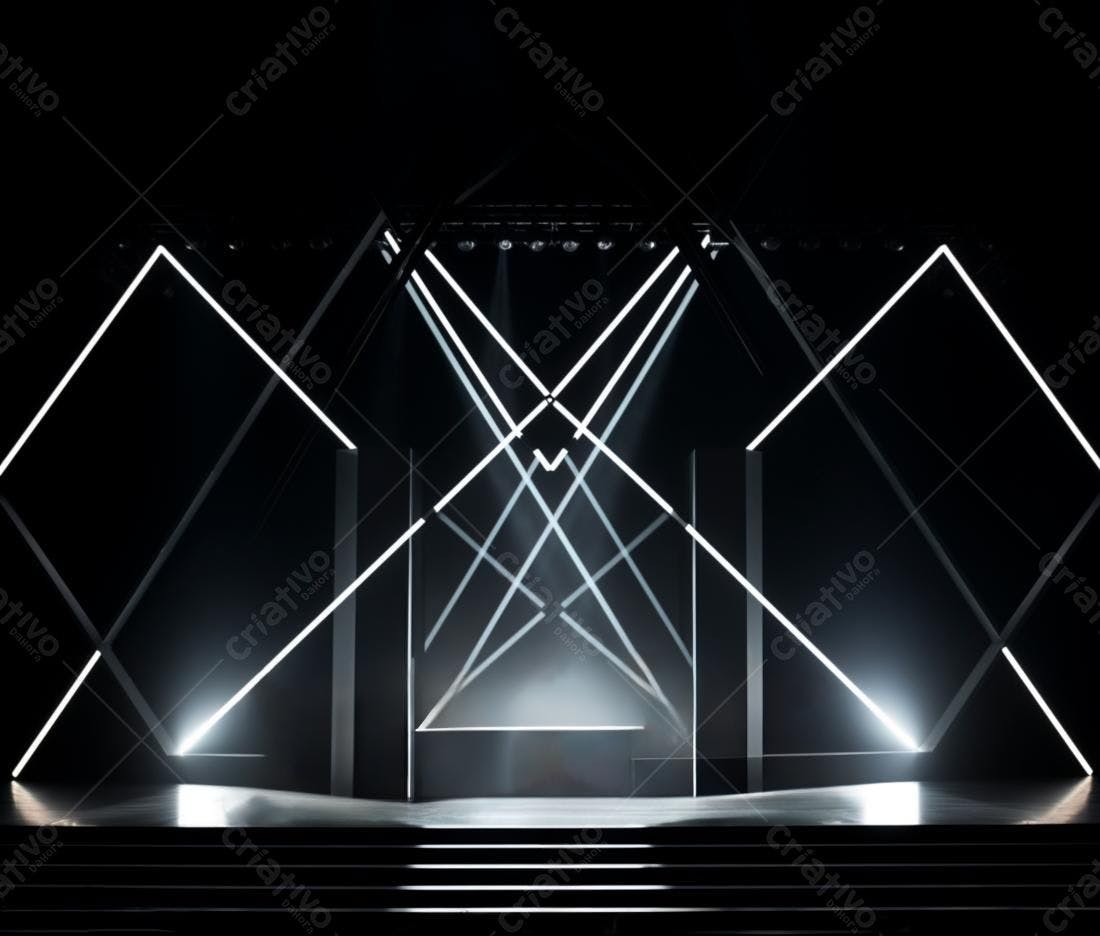 Palco iluminado com design geométrico