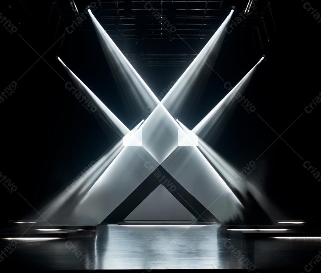Palco iluminado com raios de luz