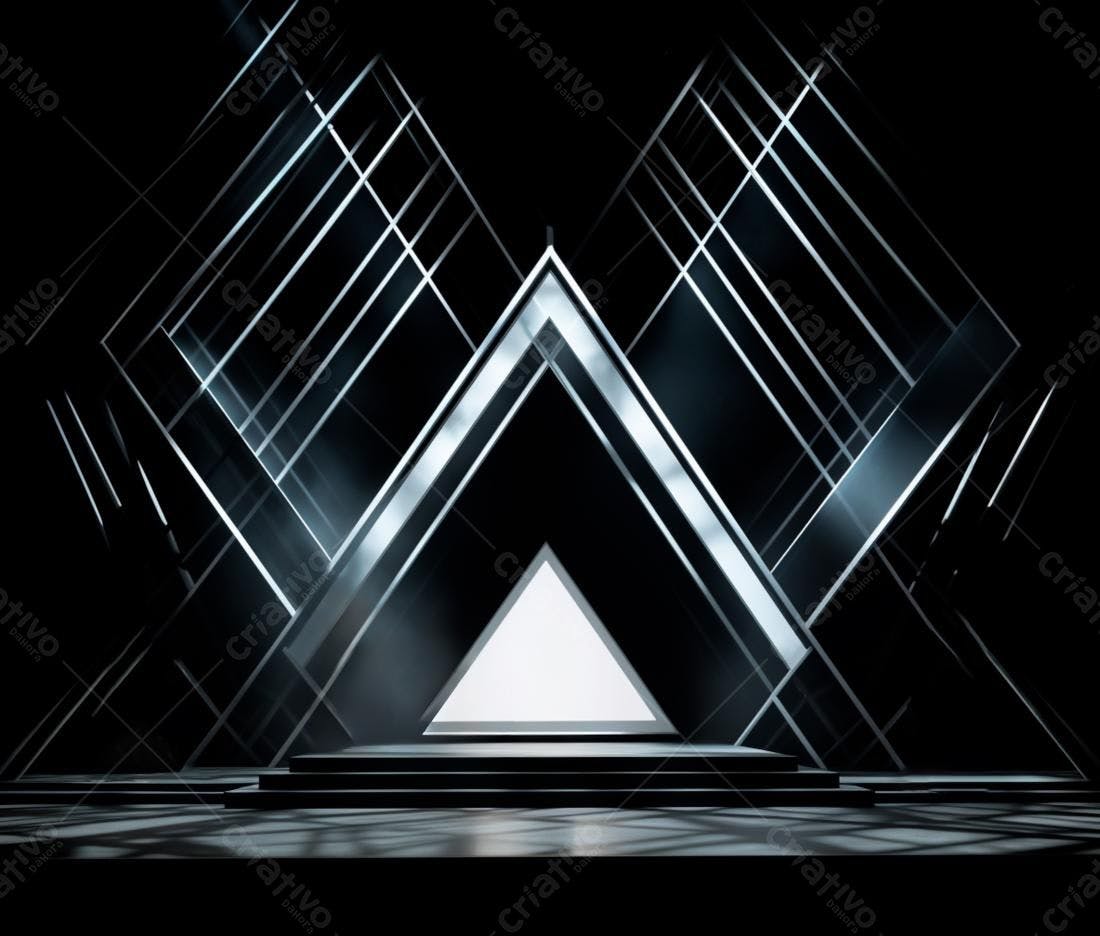 Palco triangular em preto e branco