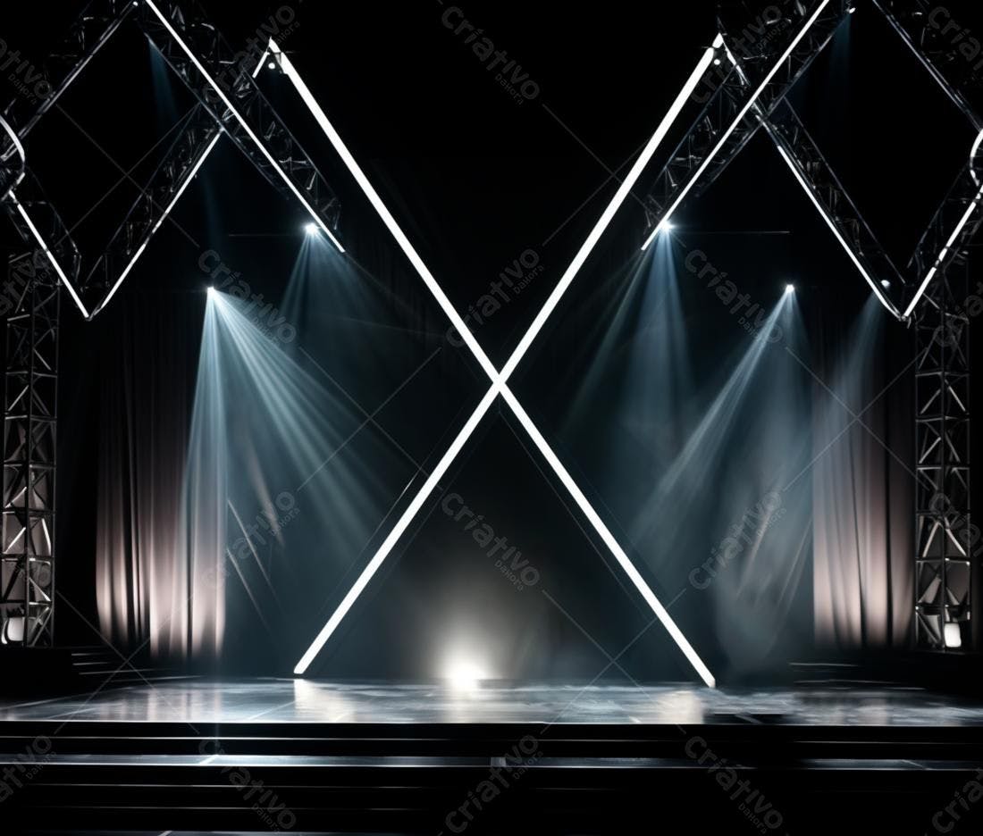 Palco com iluminação dramática para evento