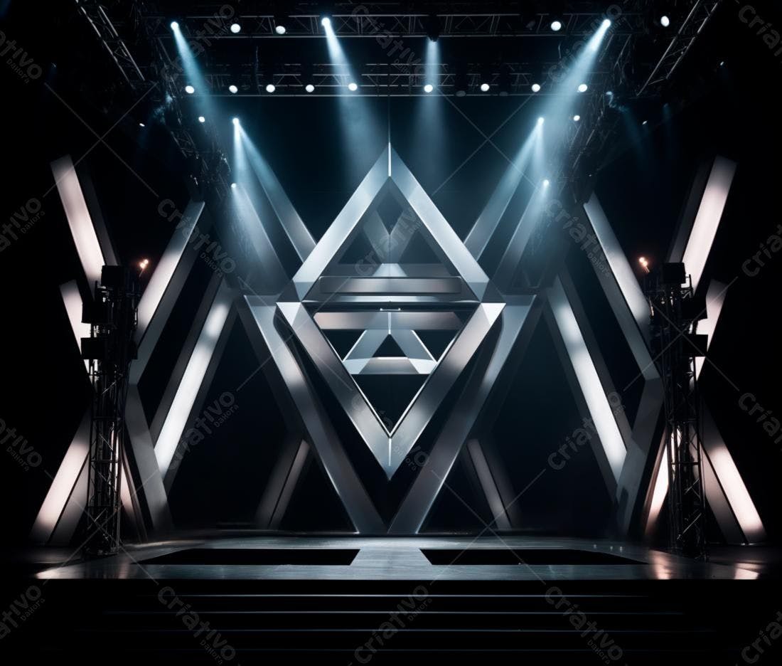 Palco com iluminação moderna para evento
