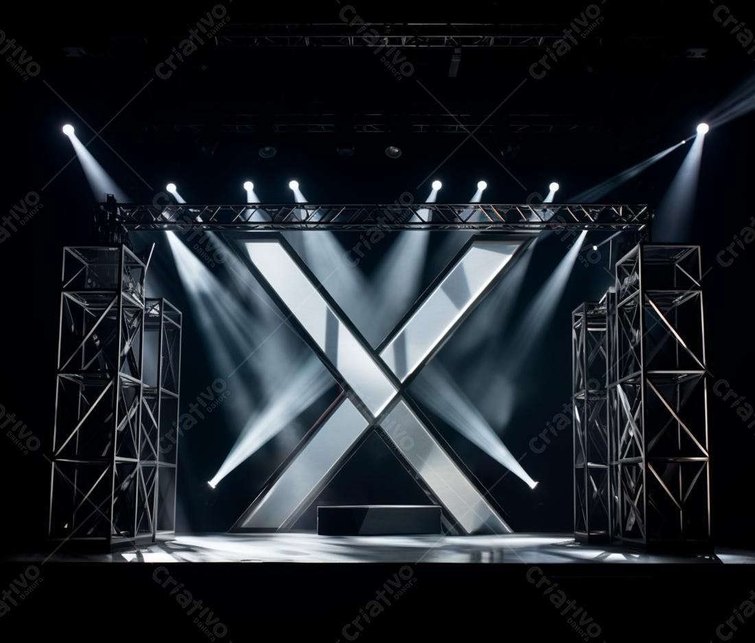 Palco com iluminação para evento