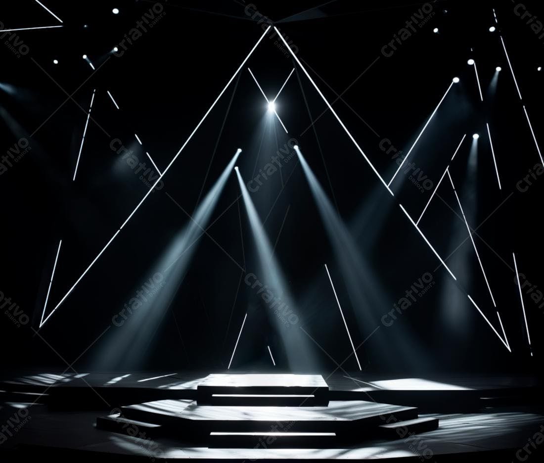 Palco iluminado com luzes cênicas