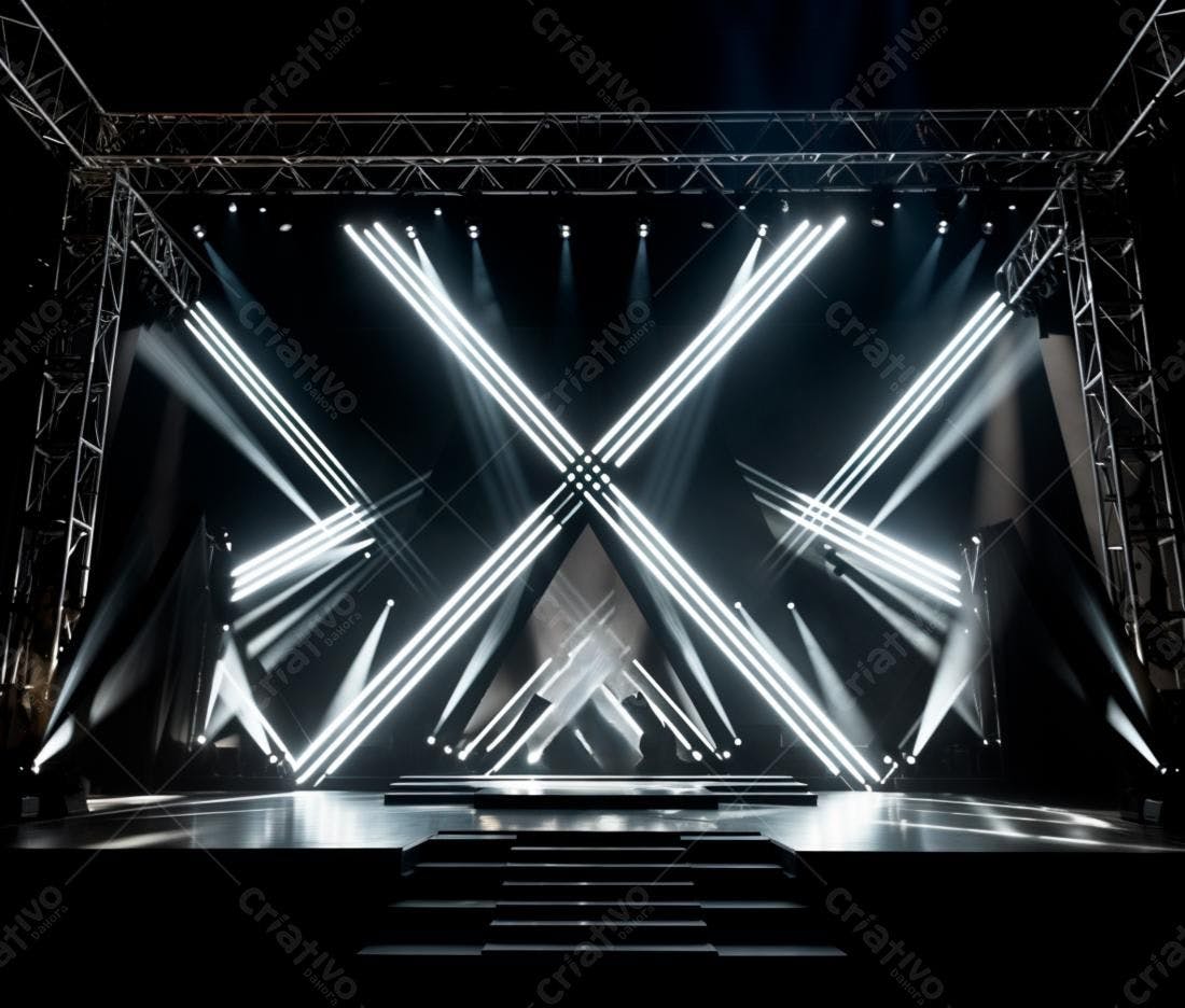 Palco iluminado com luzes de palco