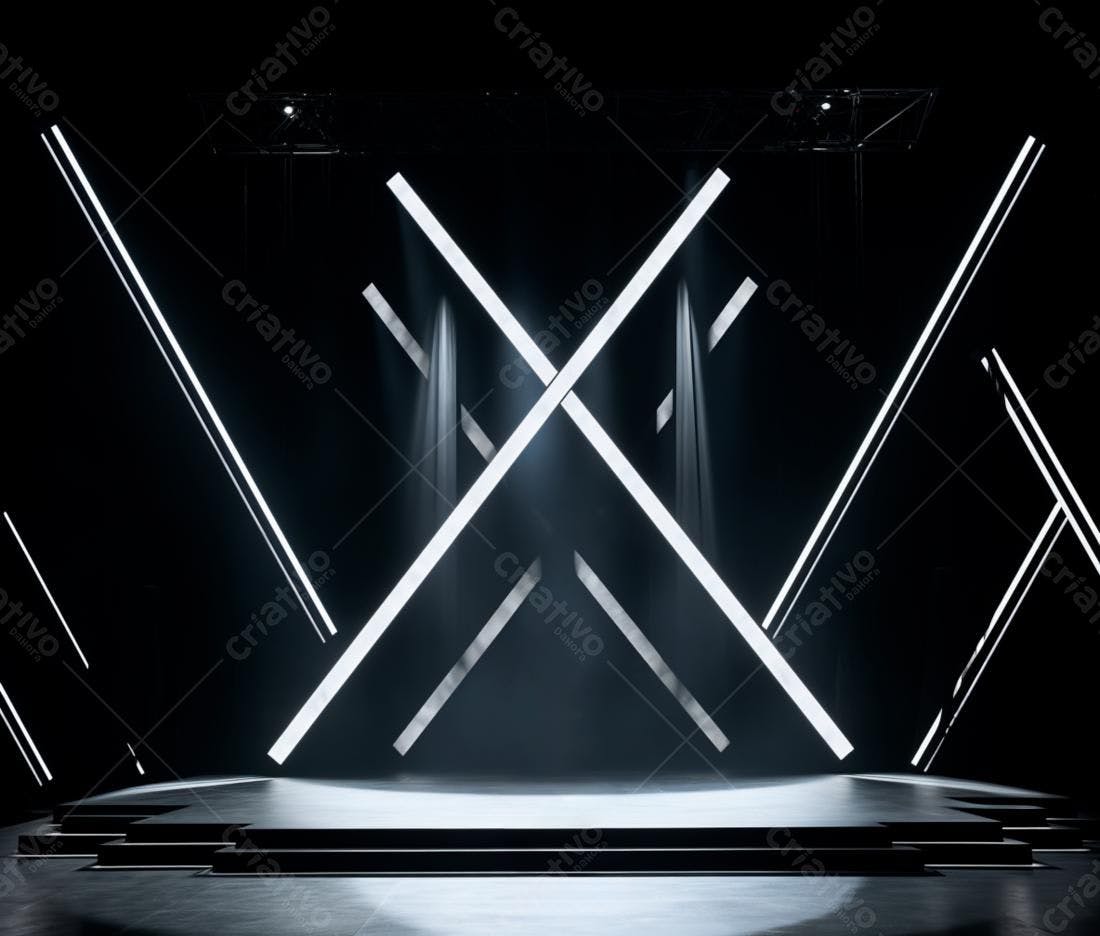 Palco com luzes brancas e design moderno