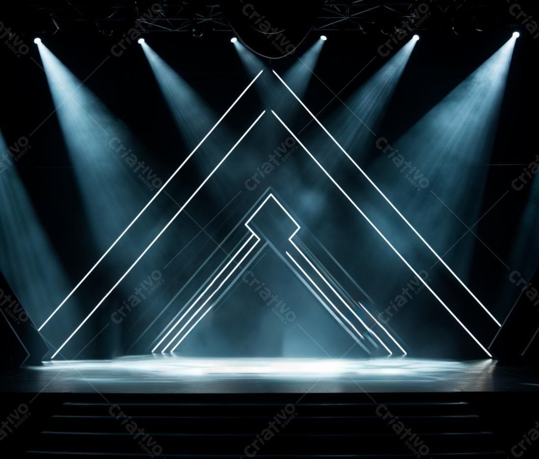 Palco iluminado com design geométrico