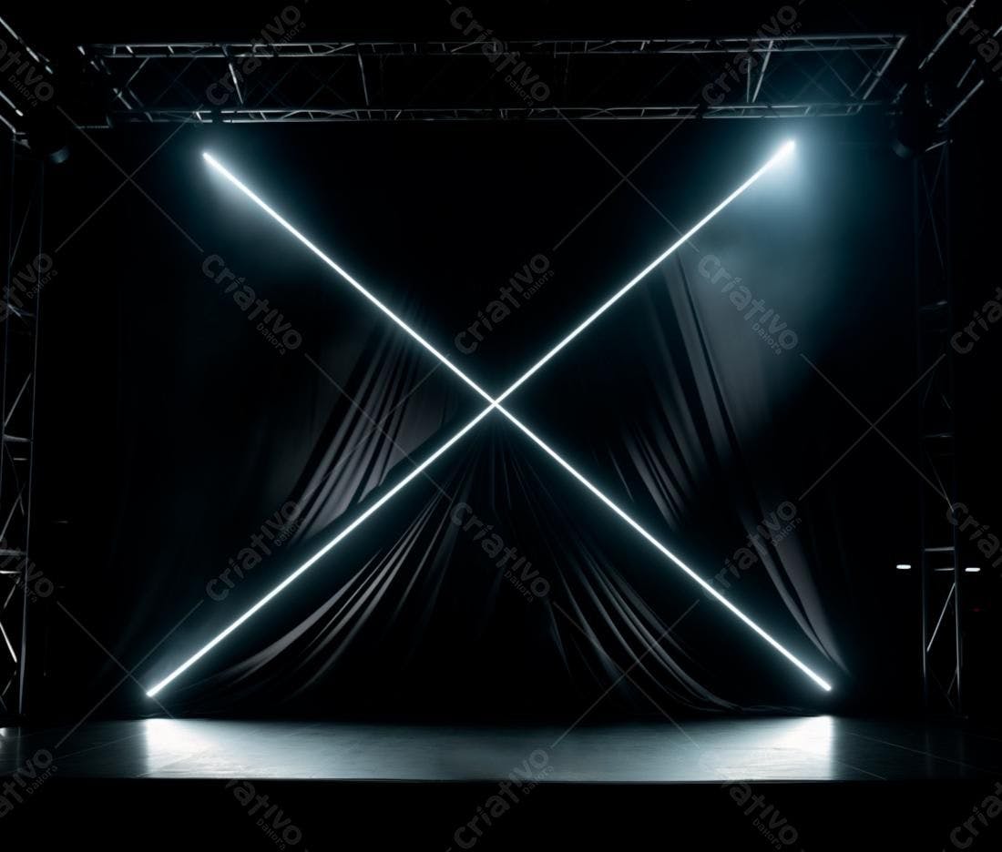 Palco com iluminação cruzada em X