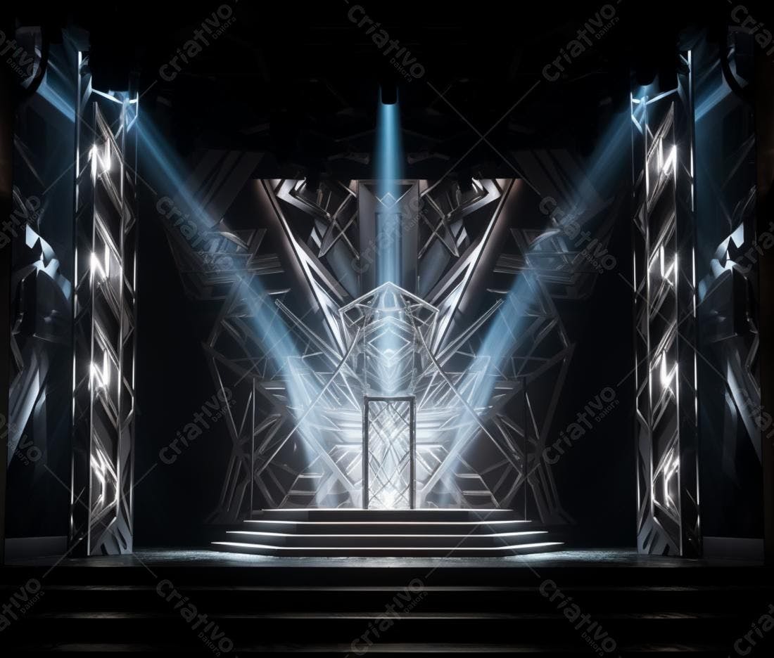 Palco futurista com iluminação cênica