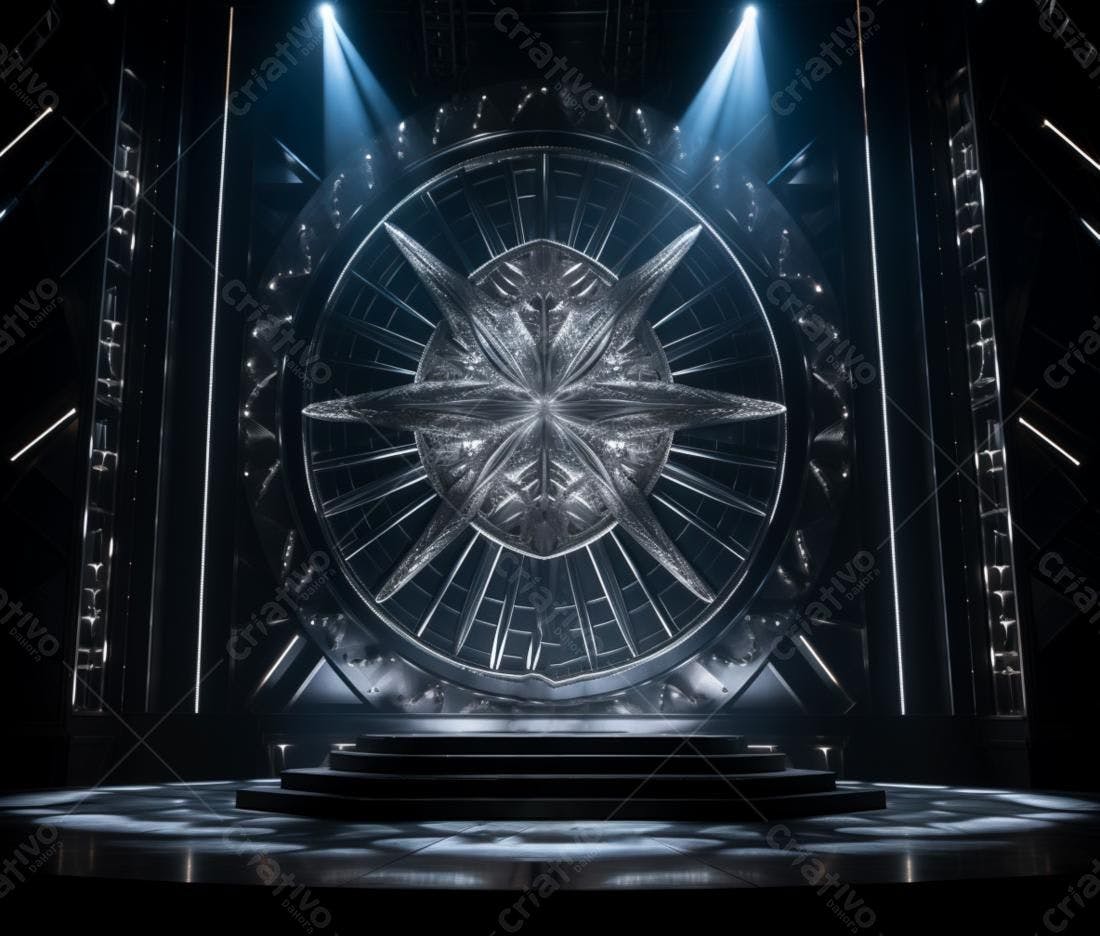 Palco com estrutura metálica e cristal