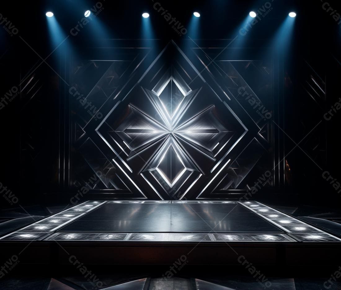 Palco metálico com iluminação cênica
