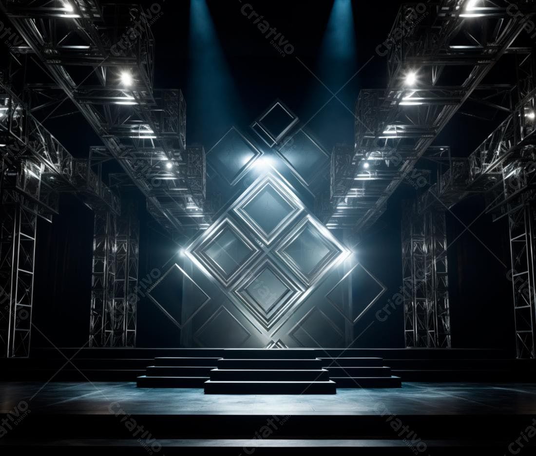 Palco com Estrutura Metálica e Iluminação