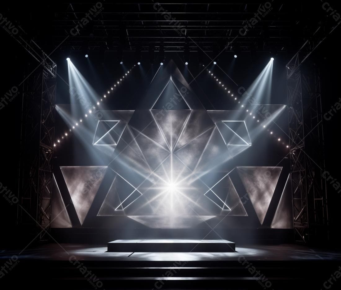Palco iluminado com design geométrico
