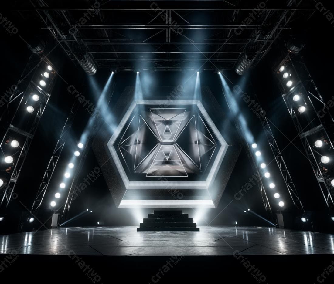 Palco moderno com iluminação dramática