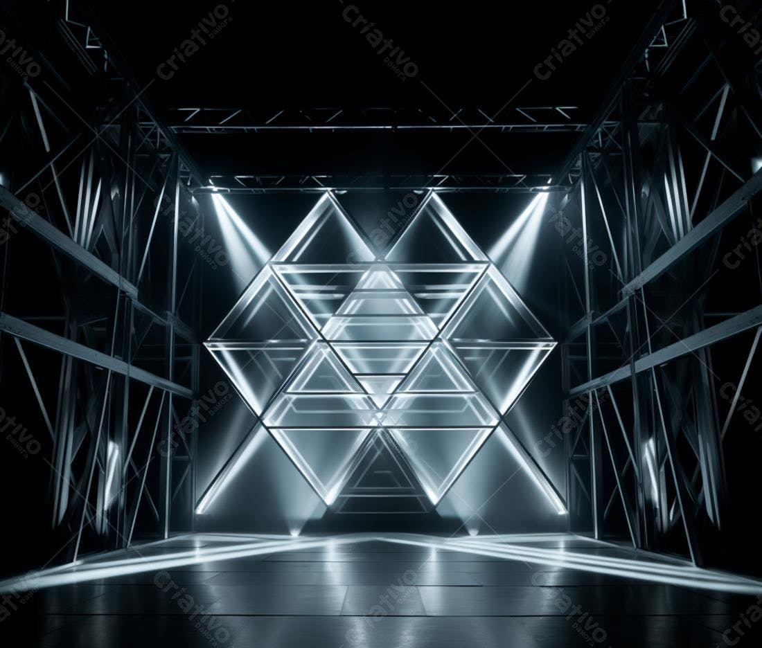 Instalação de luz geométrica abstrata