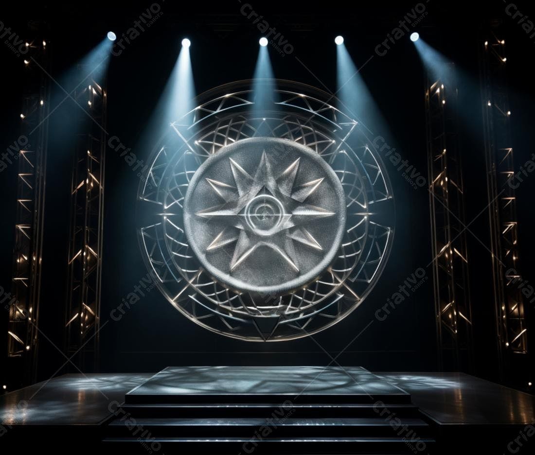 Palco com Mandala Metálica Iluminado