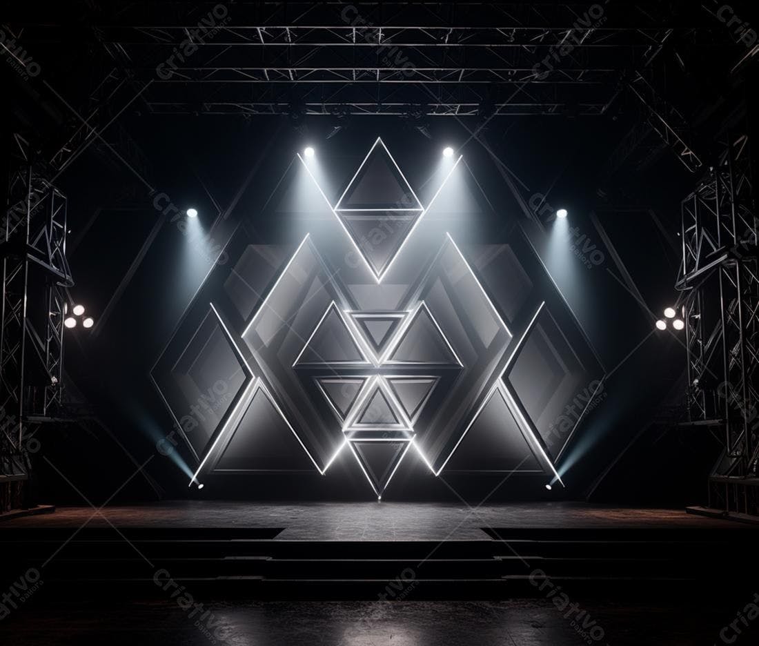 Palco Moderno com Iluminação Geométrica